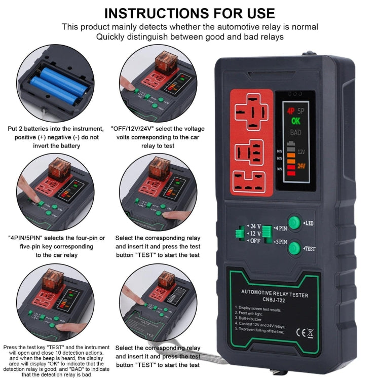 12V/24V 4 Pin 5 Pin Automotive Relay Tester