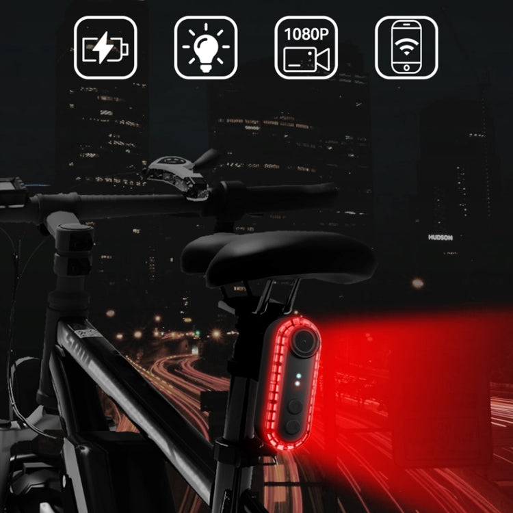 Bike Warning Tail Light 1080P WiFi Camera Recorder Waterproof Bicycle Rear Light for Riding Cycling Reluova