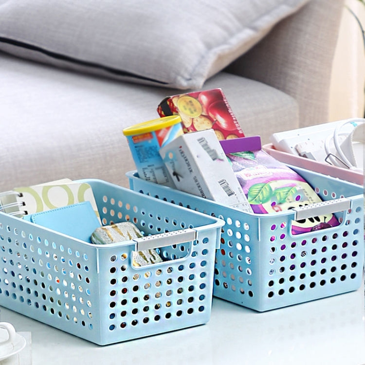 Plastic Storage Basket Desktop Sundry Organizer Frame Toys Kitchen Snacks Storage Box