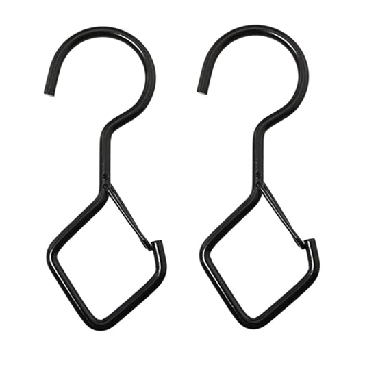 2pcs Household S Hooks For Hanging Metal Windproof Hooks With Safety Buckle