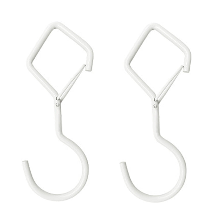 2pcs Household S Hooks For Hanging Metal Windproof Hooks With Safety Buckle