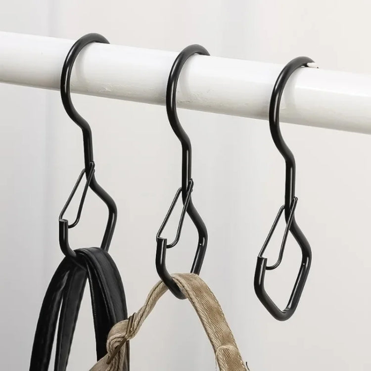 2pcs Household S Hooks For Hanging Metal Windproof Hooks With Safety Buckle