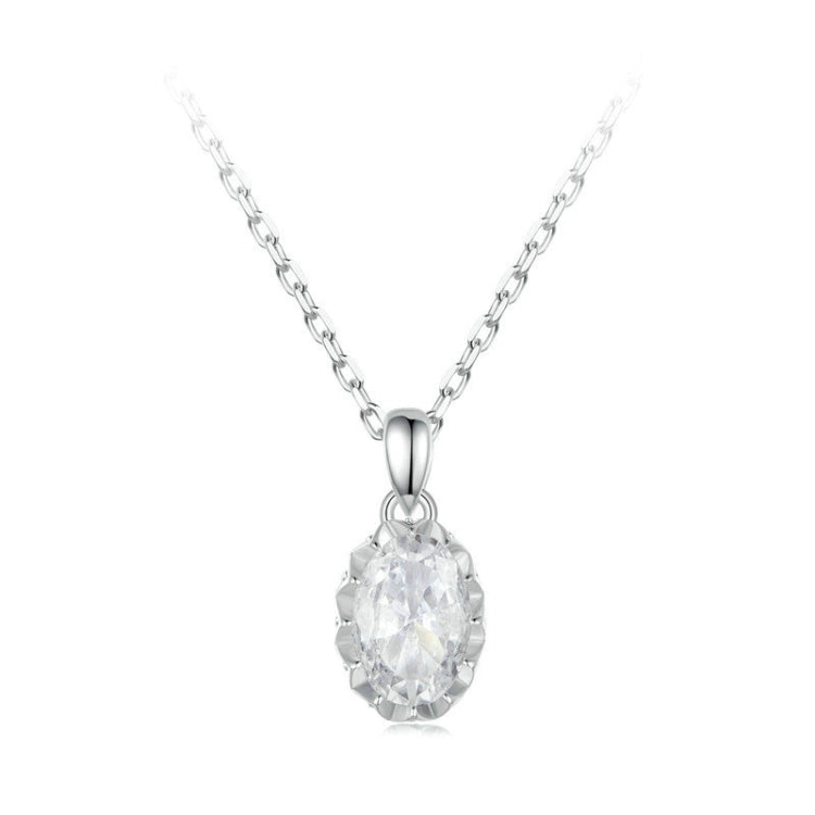 S925 Sterling Silver Platinum-plated Teardrop-shaped Moissanite Necklace