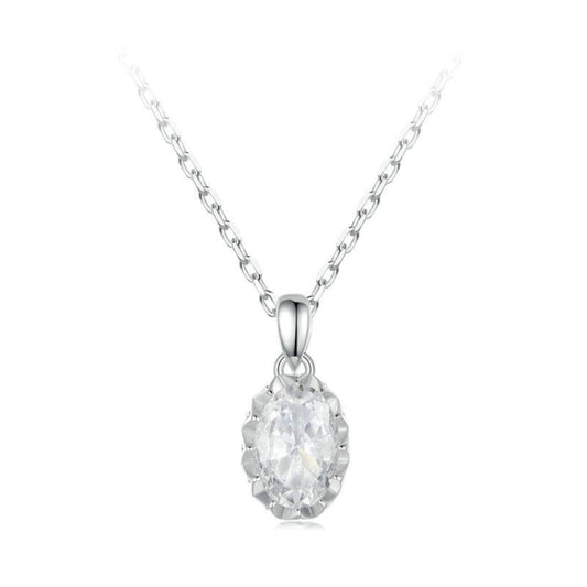 S925 Sterling Silver Platinum-plated Teardrop-shaped Moissanite Necklace My Store