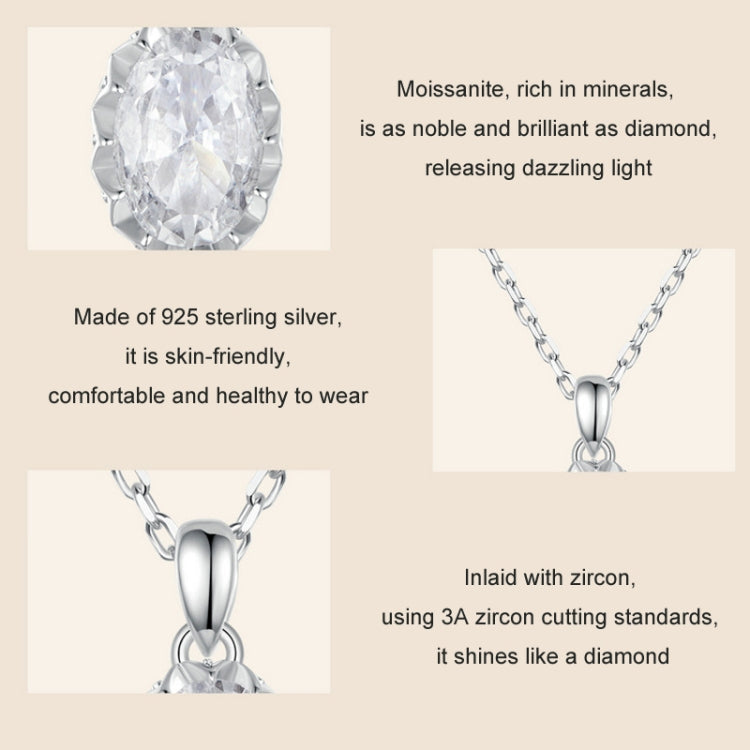 S925 Sterling Silver Platinum-plated Teardrop-shaped Moissanite Necklace My Store