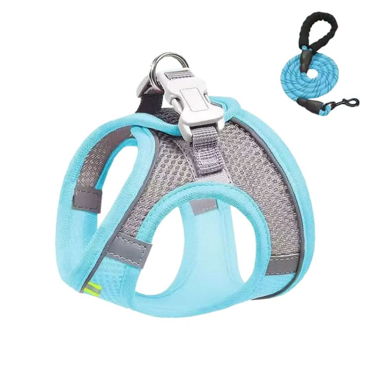 Undershirt Style Pet Chest Harness Summer Breathable Reflective Dog Leash, Series 2 - Reluova