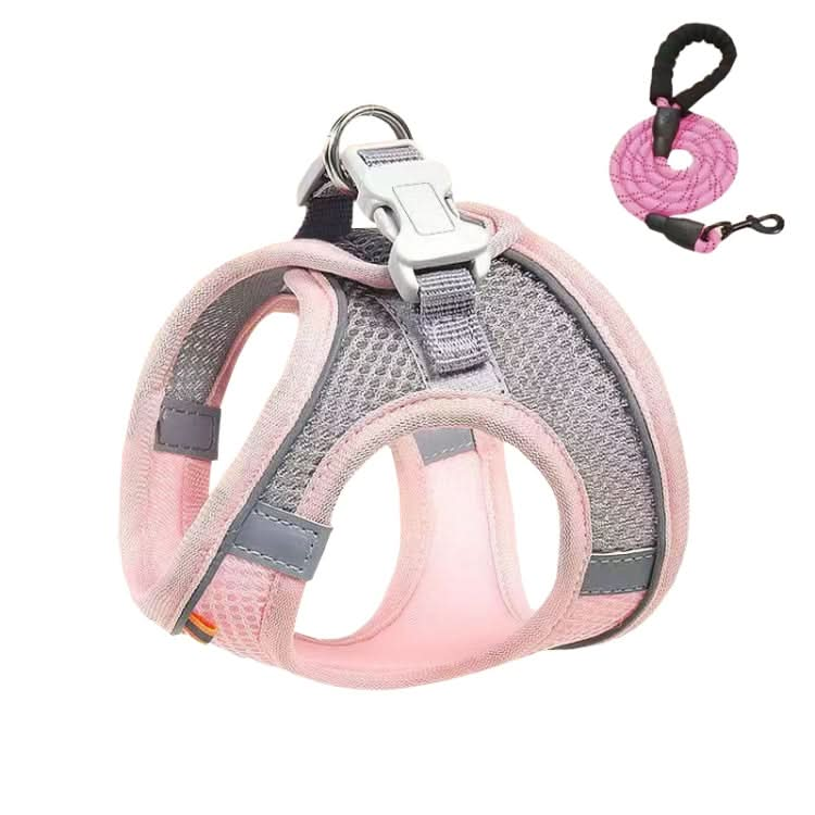 Undershirt Style Pet Chest Harness Summer Breathable Reflective Dog Leash, Series 1 - Reluova