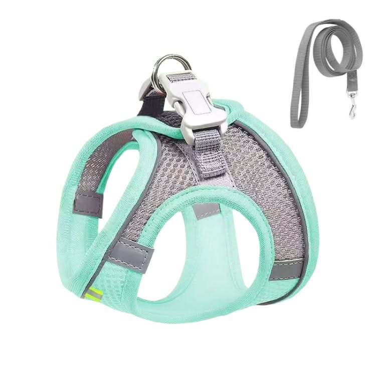 Undershirt Style Pet Chest Harness Summer Breathable Reflective Dog Leash, Series 2 - Reluova