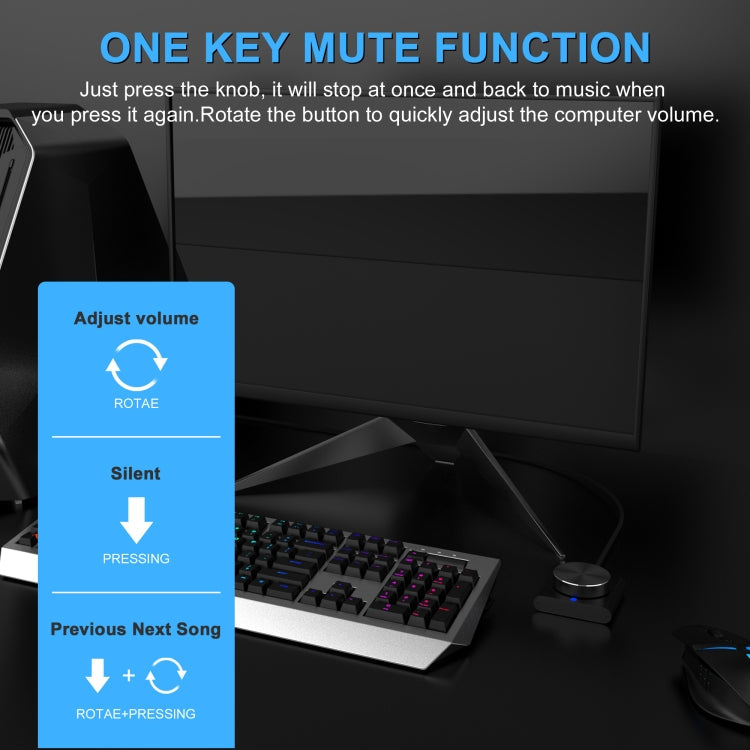 USB Computer Volume Adjuster Multimedia Audio Line Controller Speaker Knob Switch