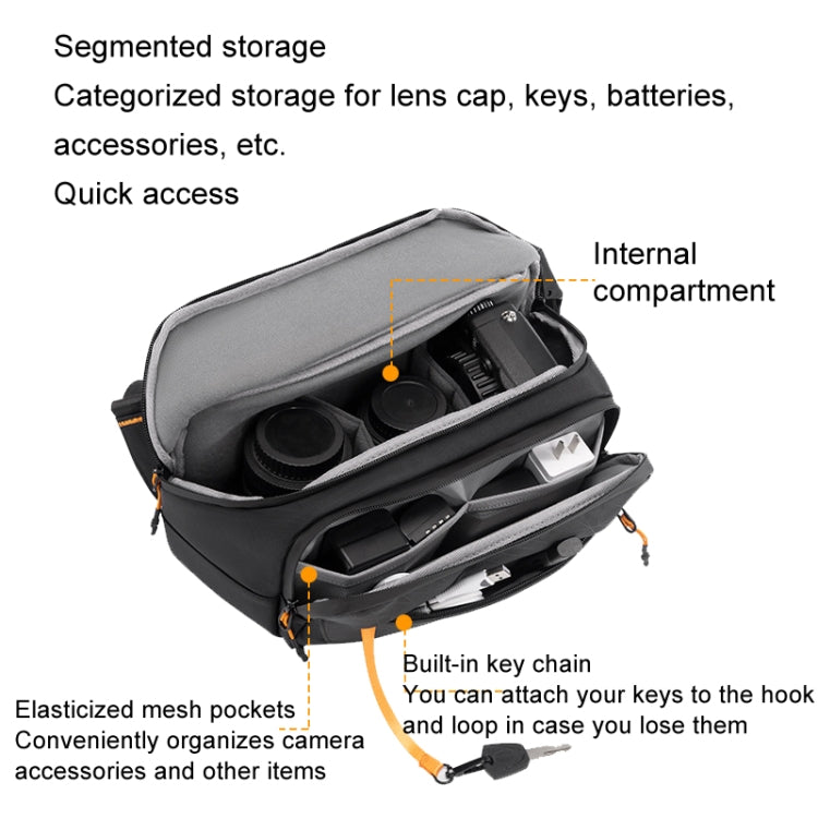 Cwatcun D133 Camera Chest Bag Multi-functional Handheld Slanting Cross Shoulder Camera Casual Bag