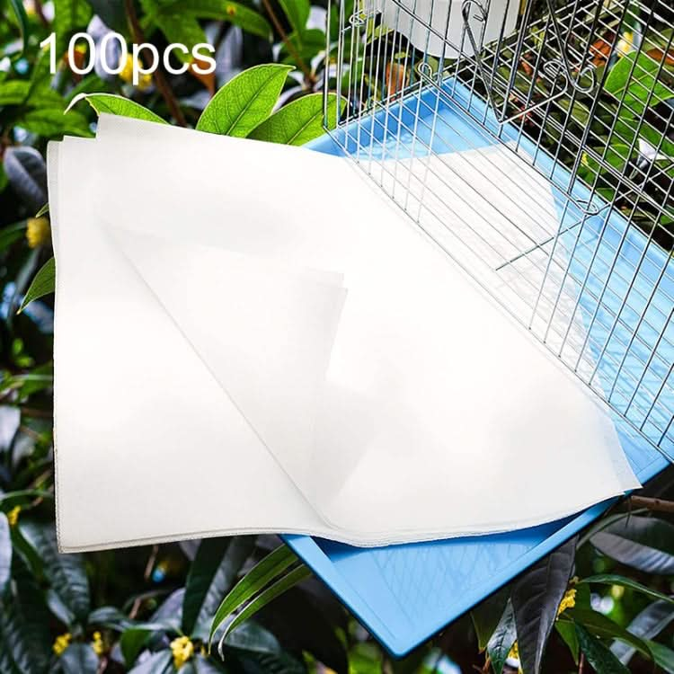 100pcs Bird Cage Paper Liners Disposable Absorbent Non-Woven Parakeet Cage Dung Liners - Reluova