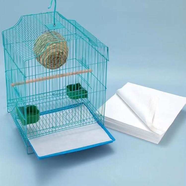 100pcs Bird Cage Paper Liners Disposable Absorbent Non-Woven Parakeet Cage Dung Liners - Reluova