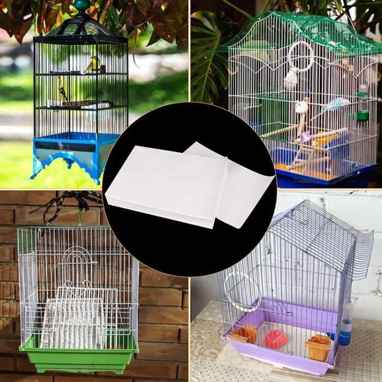 100pcs Bird Cage Paper Liners Disposable Absorbent Non-Woven Parakeet Cage Dung Liners - Reluova