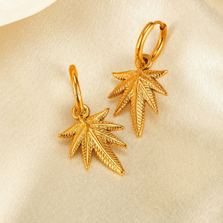 1pair Personalized Stainless Steel Maple Leaf Earrings-Reluova