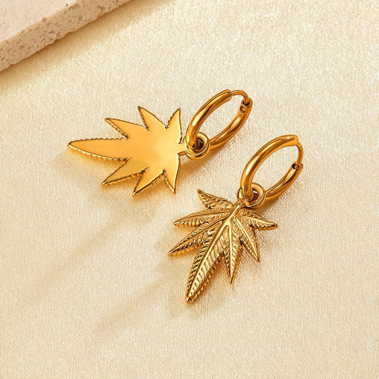 1pair Personalized Stainless Steel Maple Leaf Earrings-Reluova