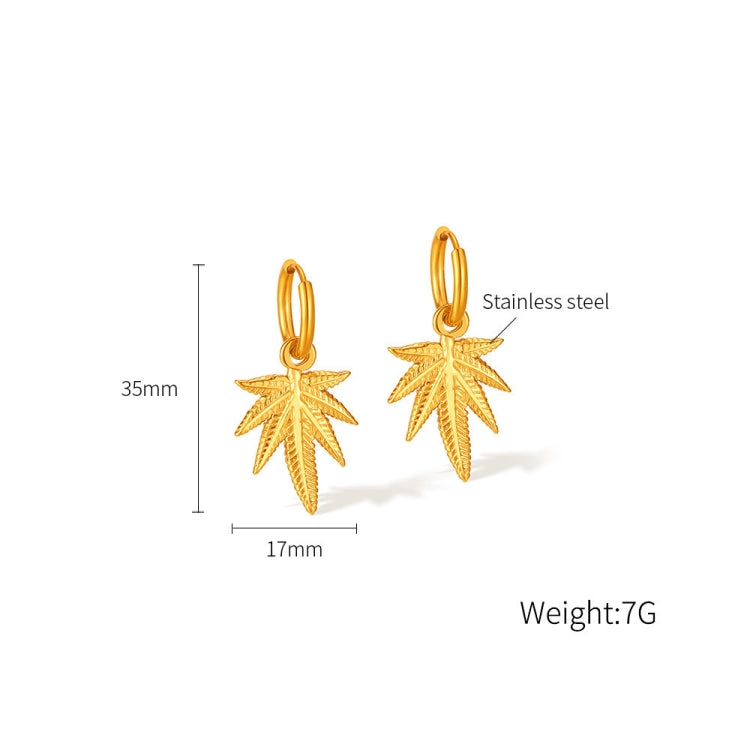 1pair Personalized Stainless Steel Maple Leaf Earrings-Reluova