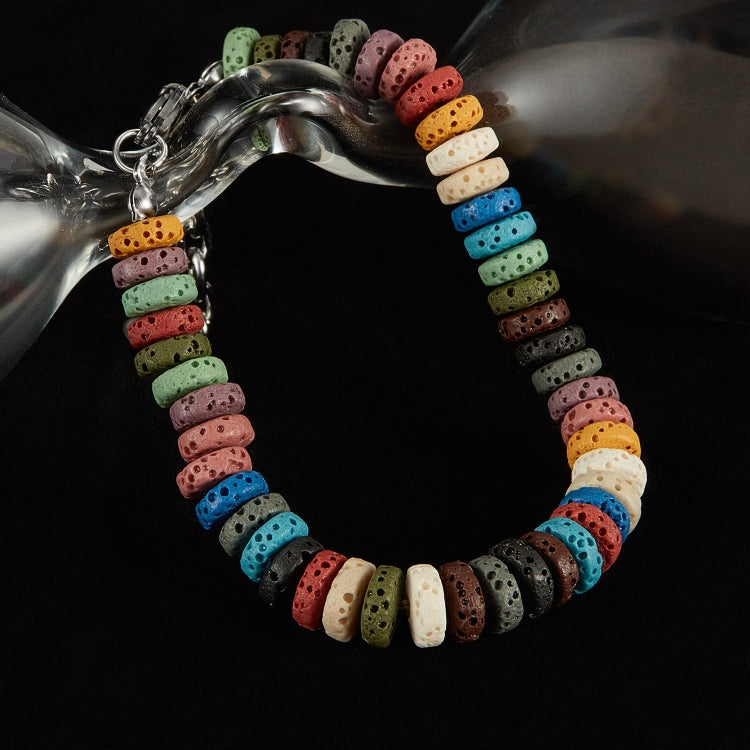 Stainless Steel Chain Colorful Volcanic Stone Bracelet My Store