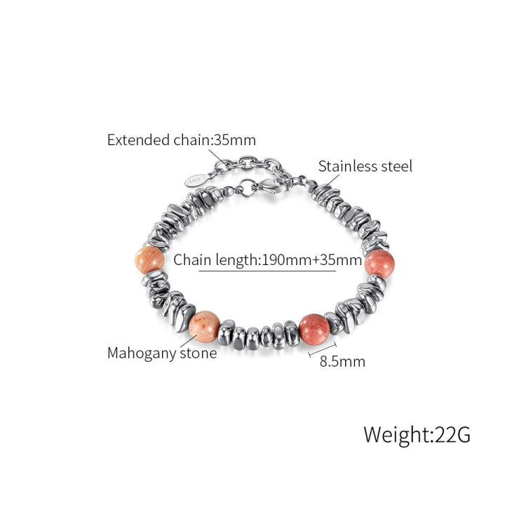 Titanium Steel Chain Wooden Stone Bracelet My Store