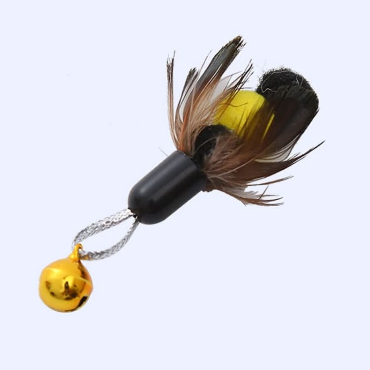 Simulated Insect Feather Cat Teaser Replacement Head Cats Self-Help Toy Bell - Reluova