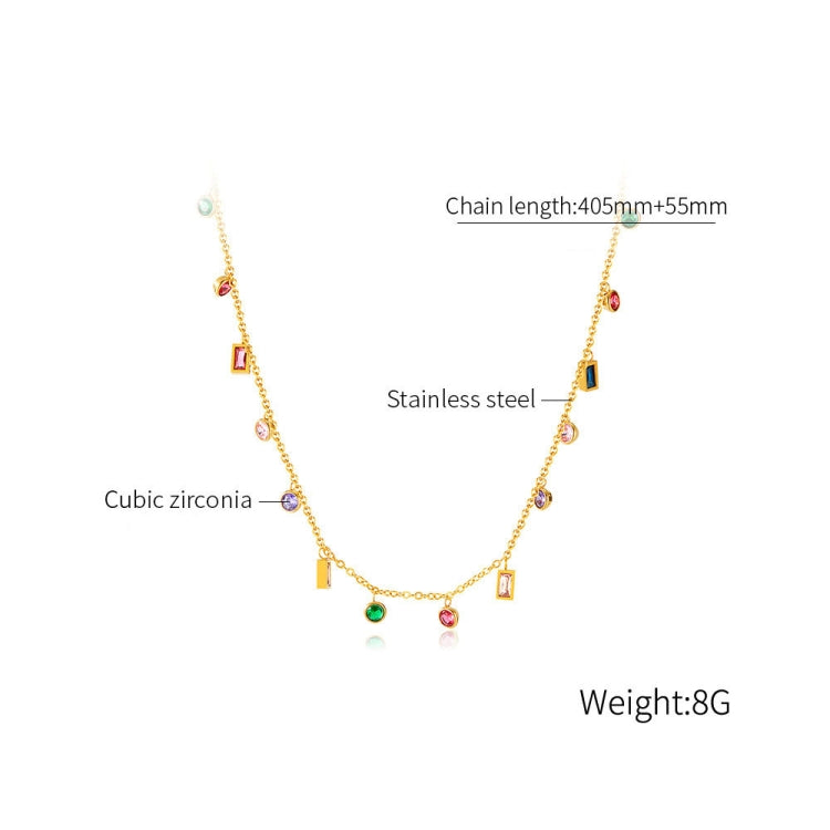 Colorful Dopamine Zirconia Small Accessories Stainless Steel Collarbone Chain My Store