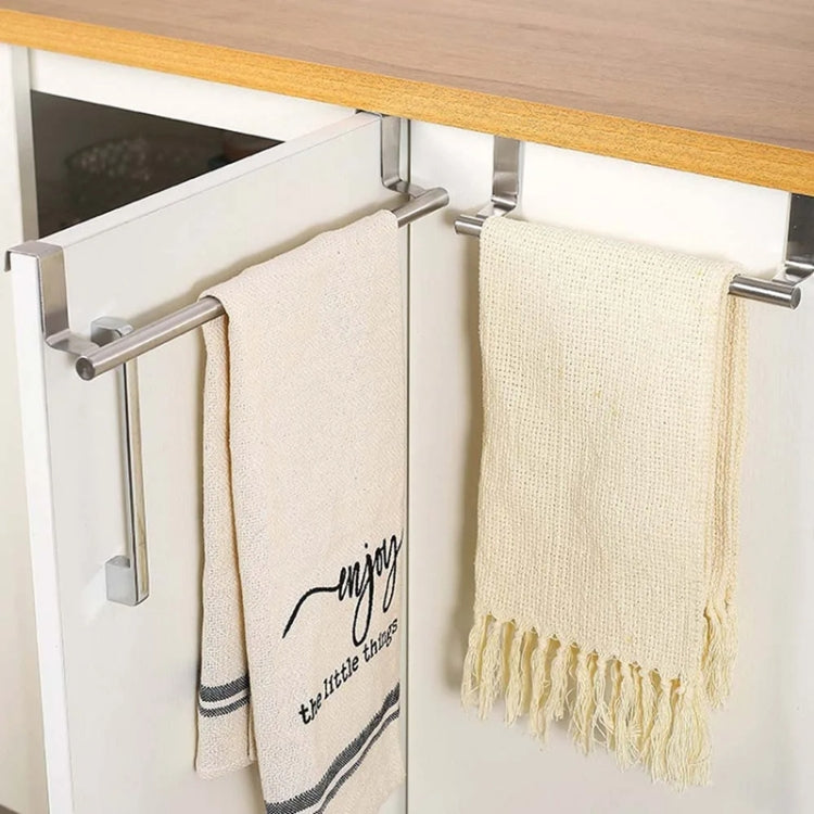 No-Punch Stainless Steel Over Door Towel Rack Cabinet Door Rag Hanging Holder Reluova