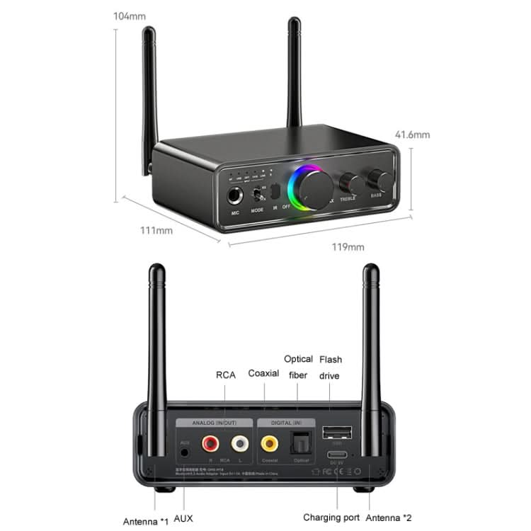 OMS-M18 Bluetooth Adapter 5.3 Bluetooth Lossless Audio Transmission Receiver