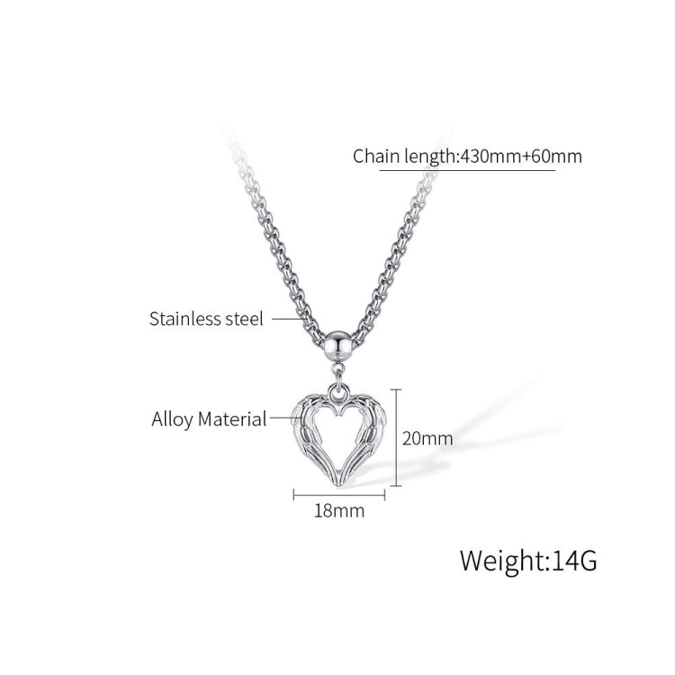 Personalized Vintage Feather Heart Alloy Pendant Steel Necklace My Store