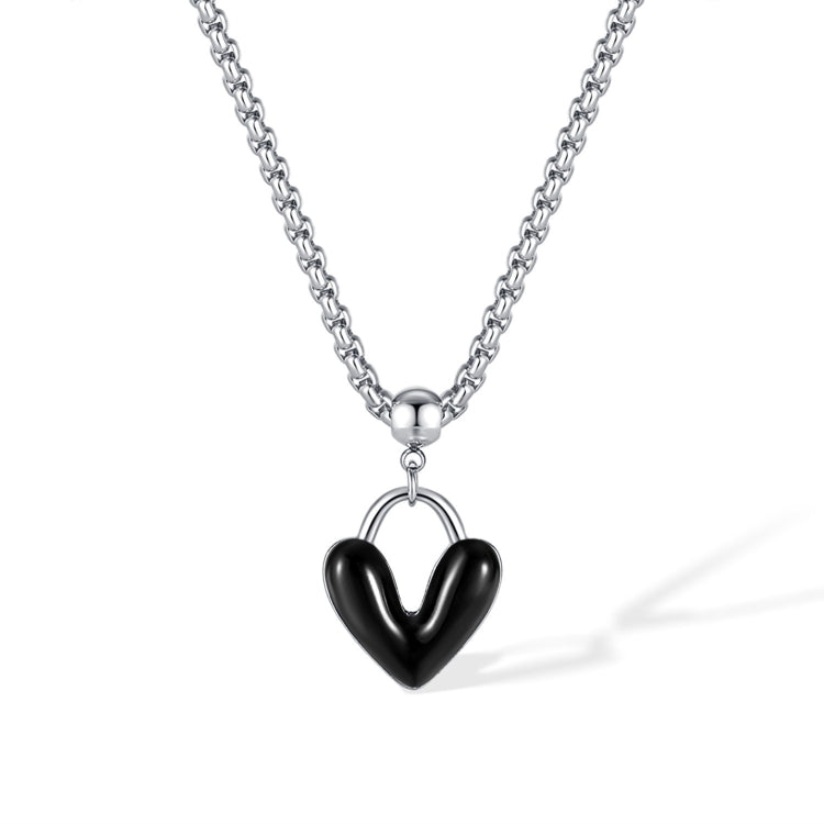 Oil Drip Love Alloy Pendant Stainless Steel Necklace My Store