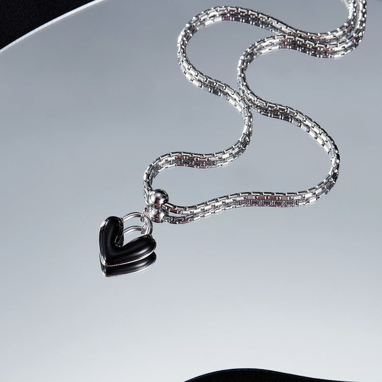 Oil Drip Love Alloy Pendant Stainless Steel Necklace My Store