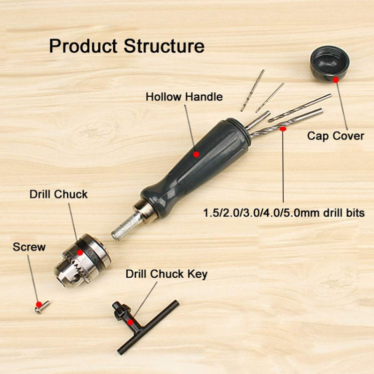 5 In 1 Key Hand Drill With 5 Bits Simple Carving Drill