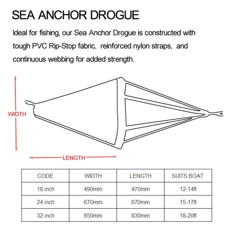 PVC Traction Drift Brake Fishing Sea Anchor