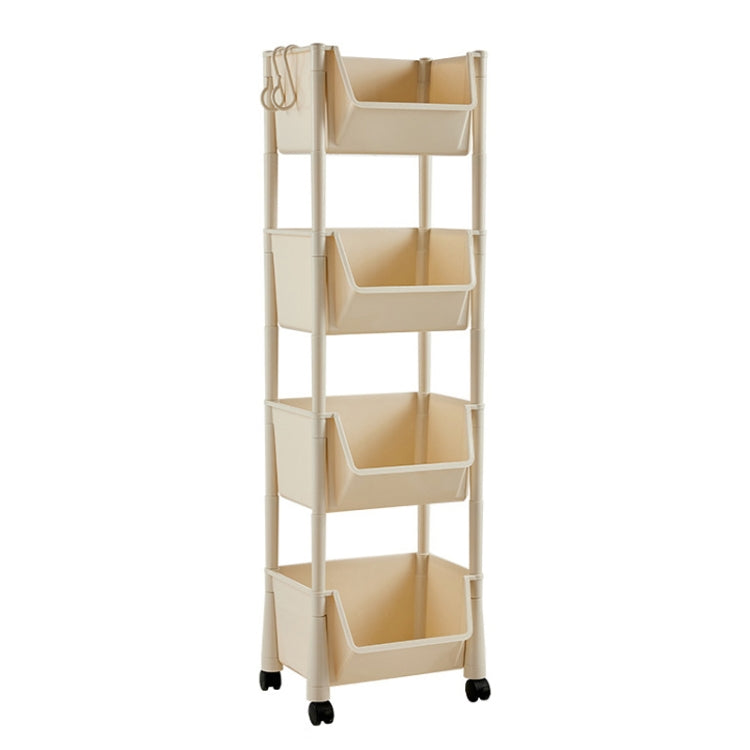 Household Movable Floor-Standing Trolley Bookcase Multifunctional Kitchen Bedroom Shelf With Wheels My Store