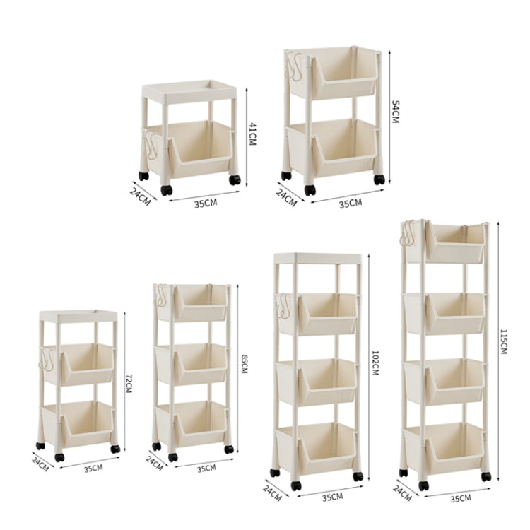 Household Movable Floor-Standing Trolley Bookcase Multifunctional Kitchen Bedroom Shelf With Wheels