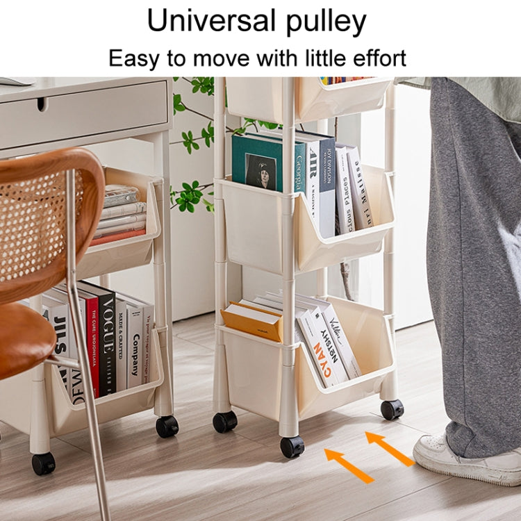 Household Movable Floor-Standing Trolley Bookcase Multifunctional Kitchen Bedroom Shelf With Wheels My Store