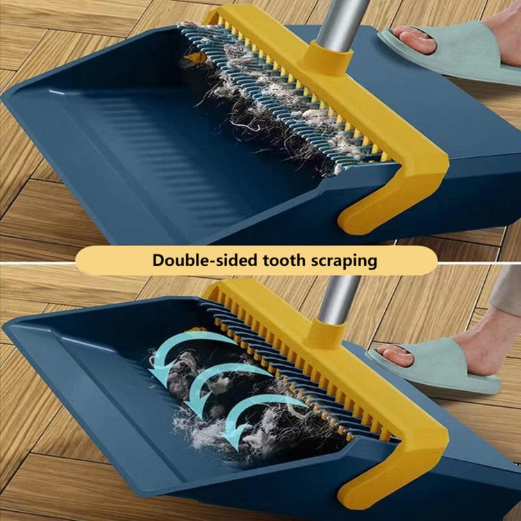 Broom And Dustpan Set With Double-Sided Tooth Scraping