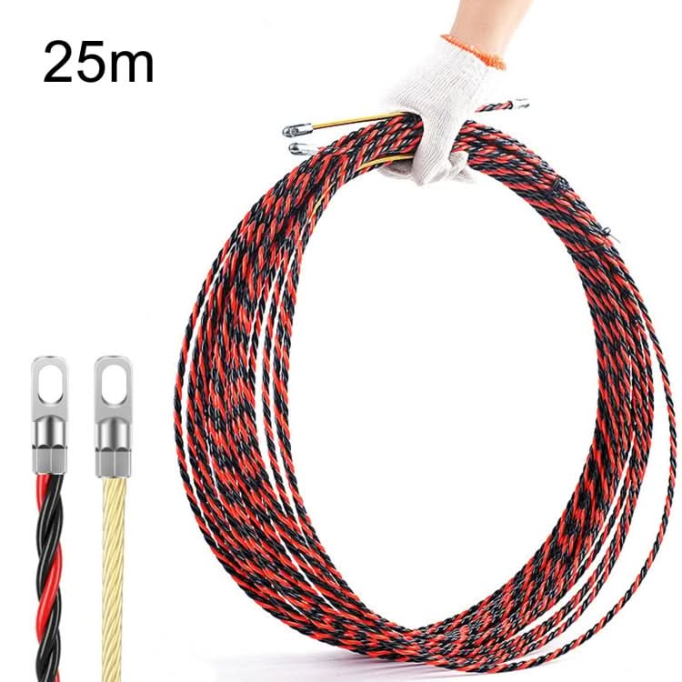 25m Flat Head Dual Color Pipe Threading Puller Electrician Manual Threader-Reluova