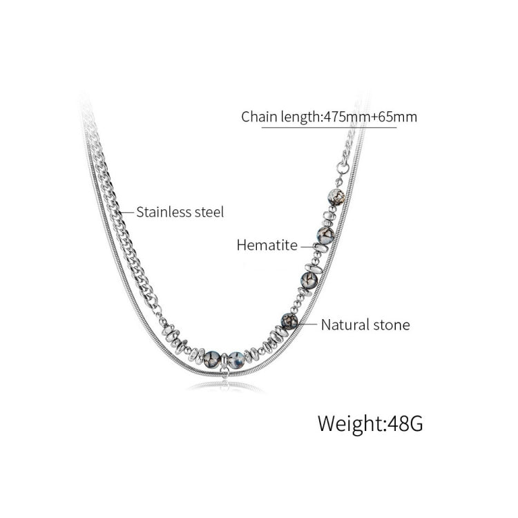 Personalized Cool Style Double Layer Necklace Stainless Steel Splicing Chain My Store