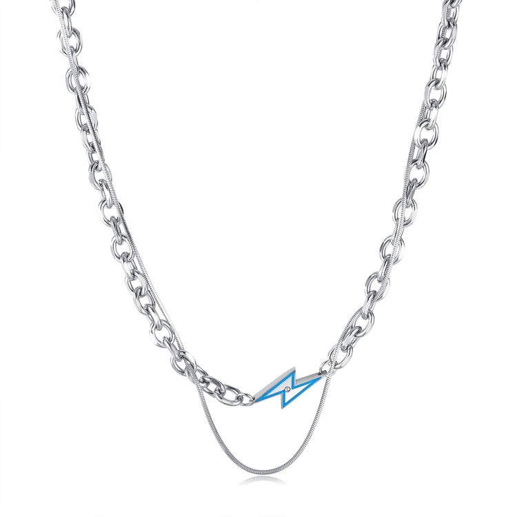 Stainless Steel Flash Pendant Double Layered Necklace My Store