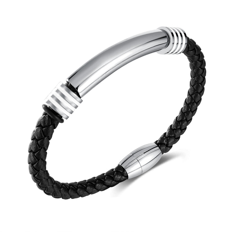 OPK PH1586 Simple Men Leather Bracelet Stainless Steel Magnetic Insert Buckle Bracelet My Store