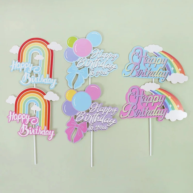 20pcs Birthday Party Cake Toppers Baking Cake Ornament Flags Dessert Decoration-Reluova