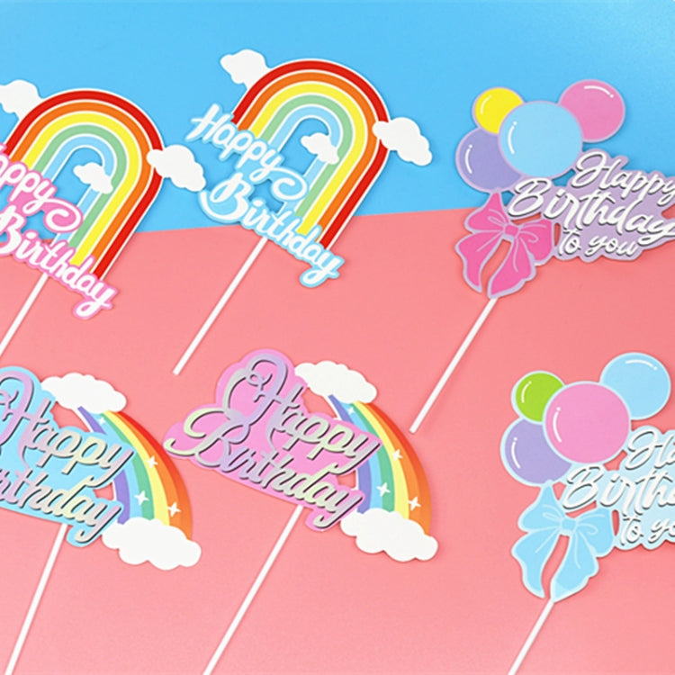 20pcs Birthday Party Cake Toppers Baking Cake Ornament Flags Dessert Decoration