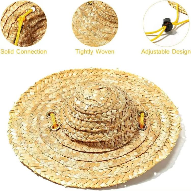 Mini Pet Straw Hat Cat Dog Birthday Party Sun Visor Hat - Reluova