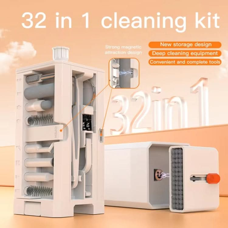 32-in-1 Digital Product Universal Cleaning Kit Can Store SD Card / SIM Card / Game Card