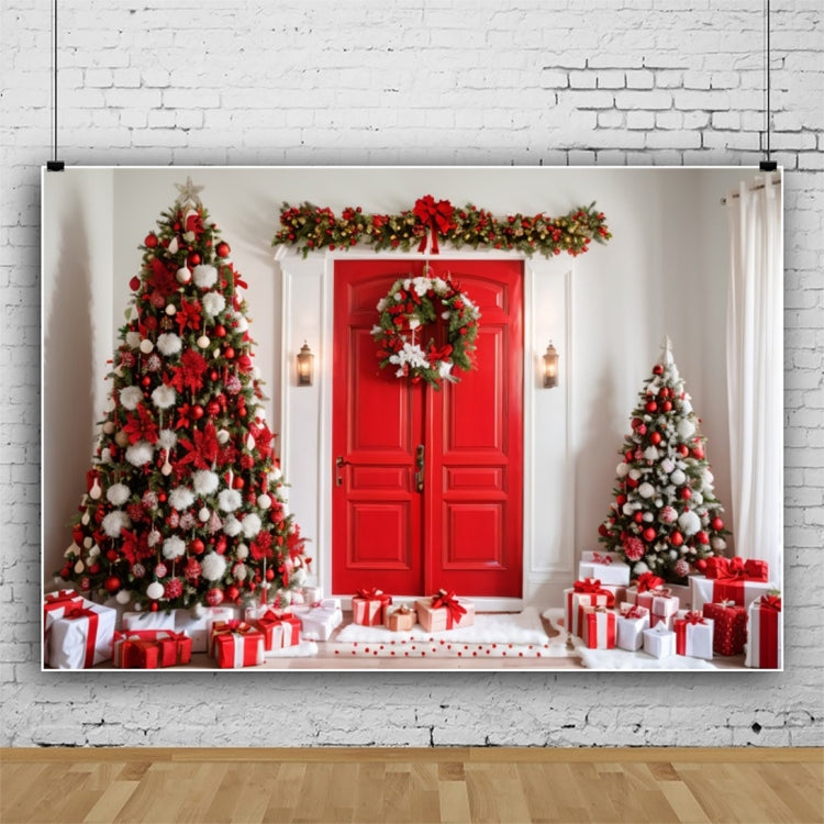 120x80cm Christmas Wreath Snow Scene Photography Background Curtain