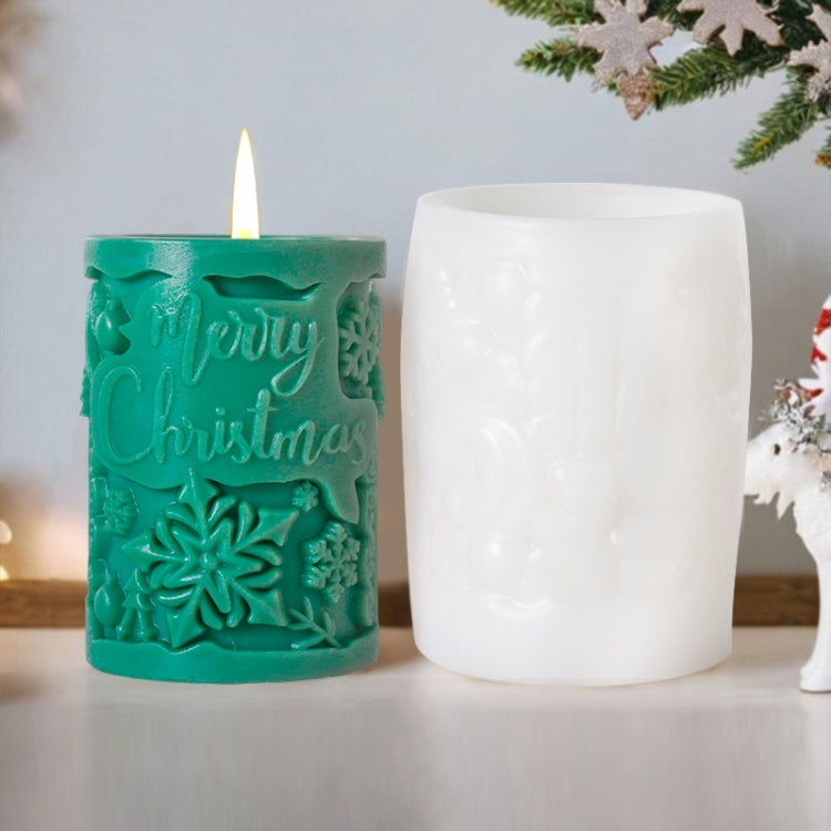 Christmas Aromatherapy Candle Cylinder DIY Silicone Mold My Store