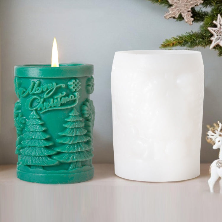 Christmas Aromatherapy Candle Cylinder DIY Silicone Mold