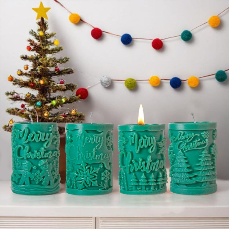 Christmas Aromatherapy Candle Cylinder DIY Silicone Mold