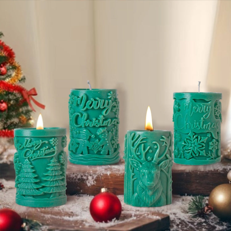 Christmas Aromatherapy Candle Cylinder DIY Silicone Mold My Store