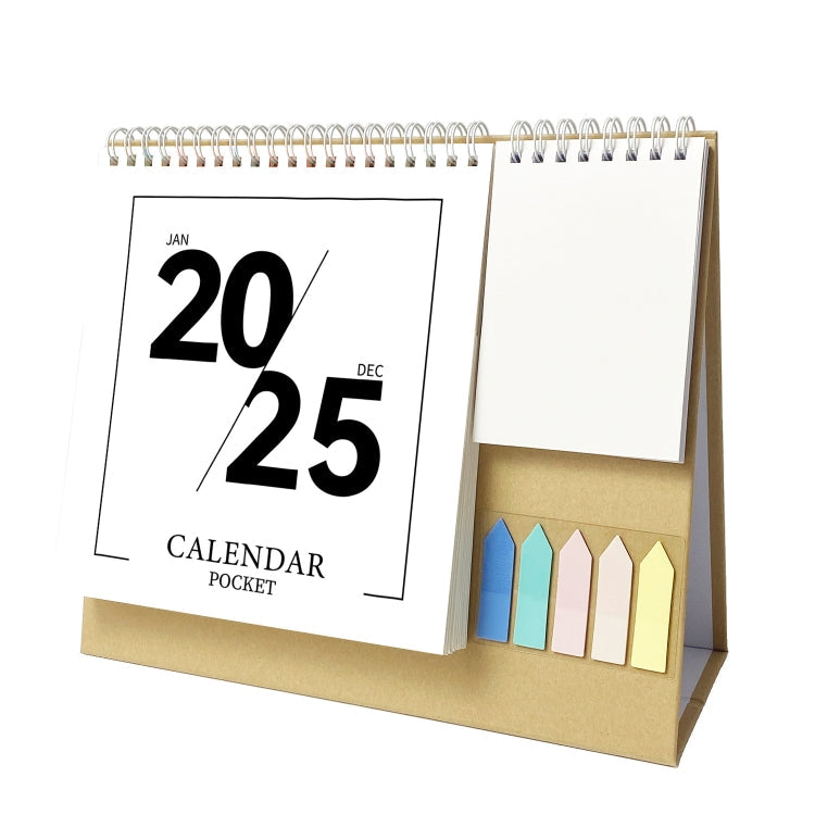 January 2025 To December 2025 English Desk Calendar With Storage Pocket, Label, Memo My Store