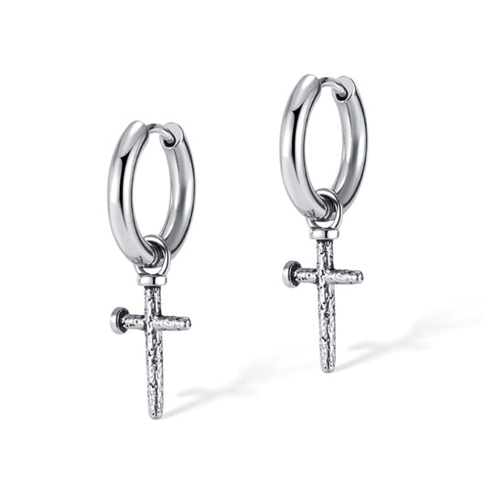 1pair Personalized Stainless Steel Spike Cross Earrings-Reluova